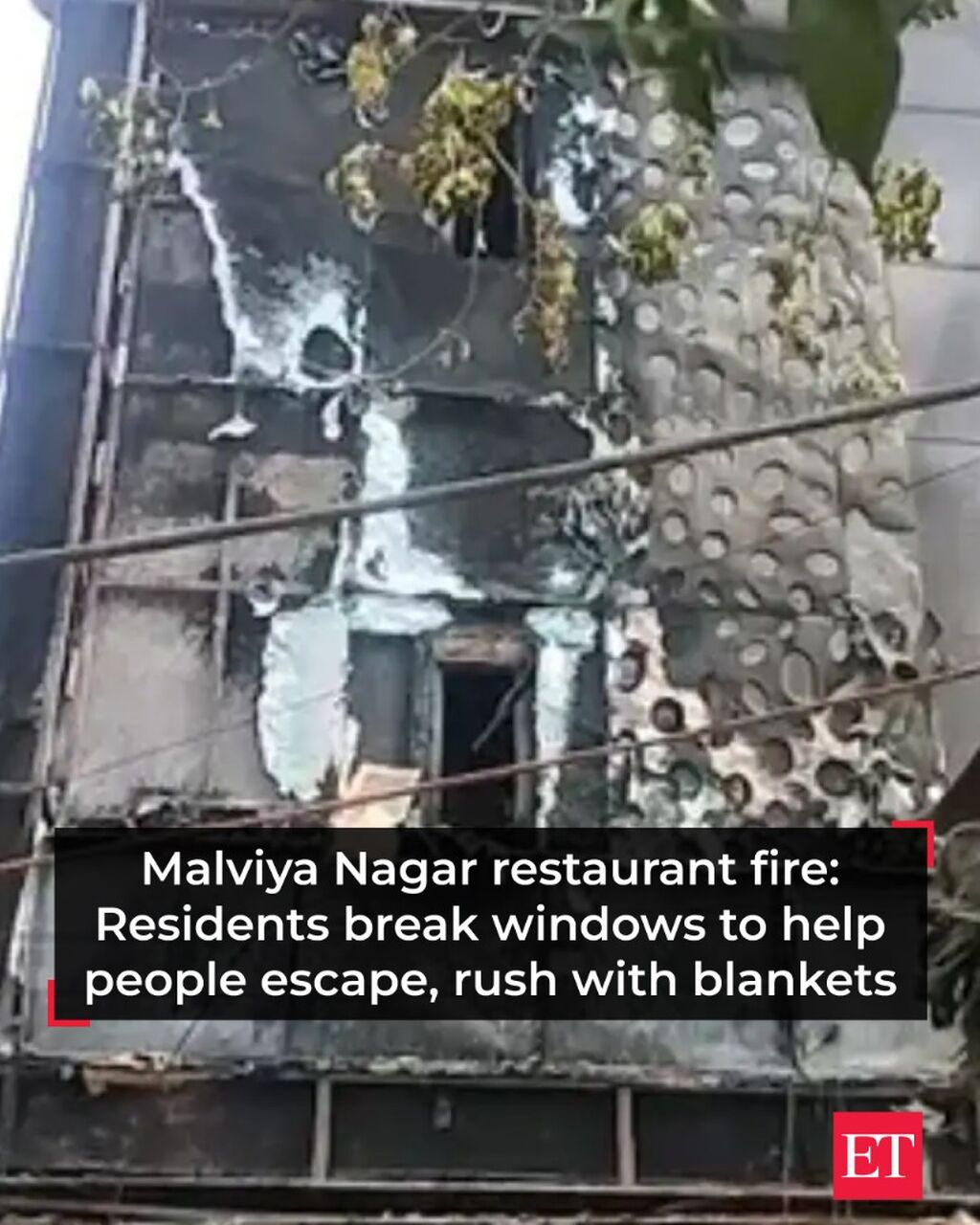 Malviya Nagar restaurant fire: Residents break windows to help people escape, rush with blankets
