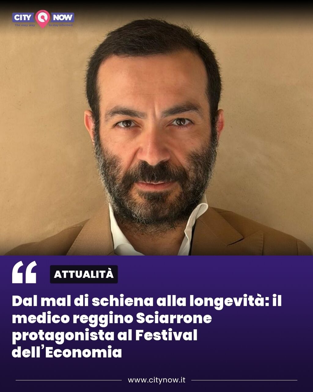 Dal mal di schiena alla longevit&agrave;: il medico reggino Sciarrone protagonista al Festival dell&rsquo;Economia