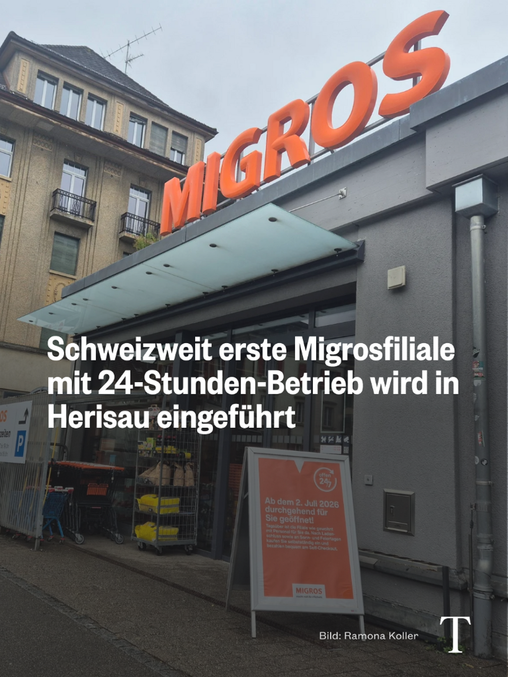 Schweizweit erste 24-Stunden Migrosfiliale in Herisau