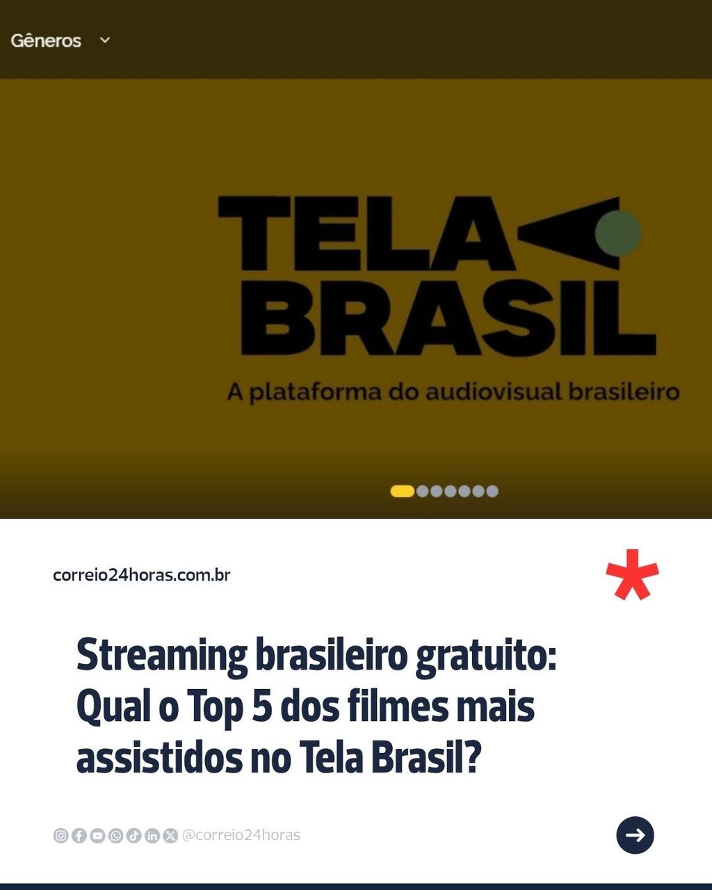 J&aacute; est&aacute; dispon&iacute;vel! Veja como assistir Tela Brasil, streaming gratuito com mais de 500 filmes e document&aacute;rios