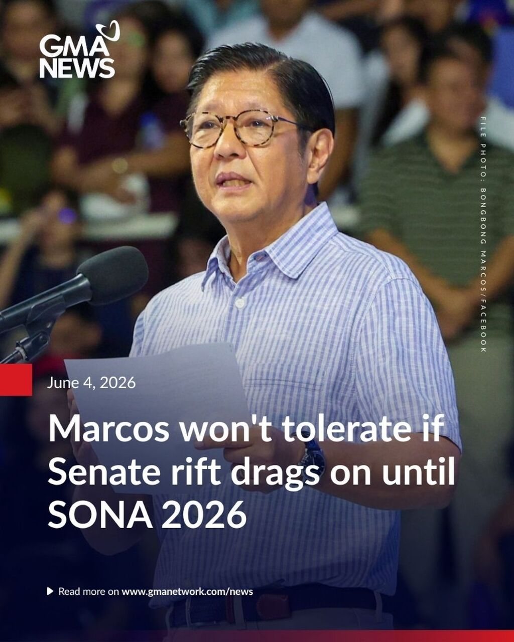Marcos won't tolerate if Senate rift drags on until SONA 2026