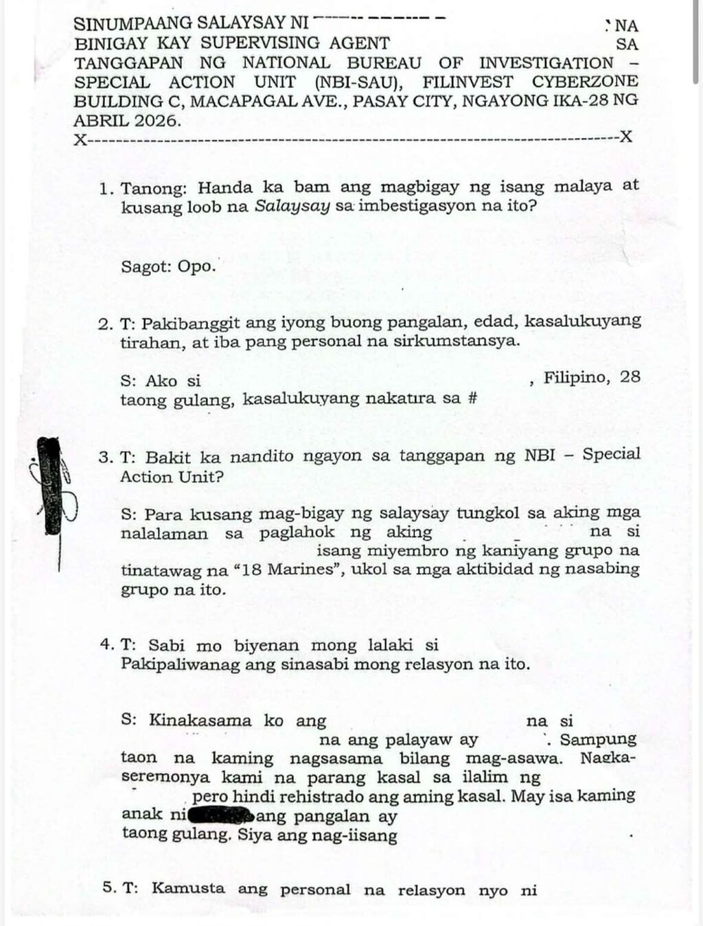 NBI's Matibag: Informant said Mike Defensor bribed 18 'ex-Marines'