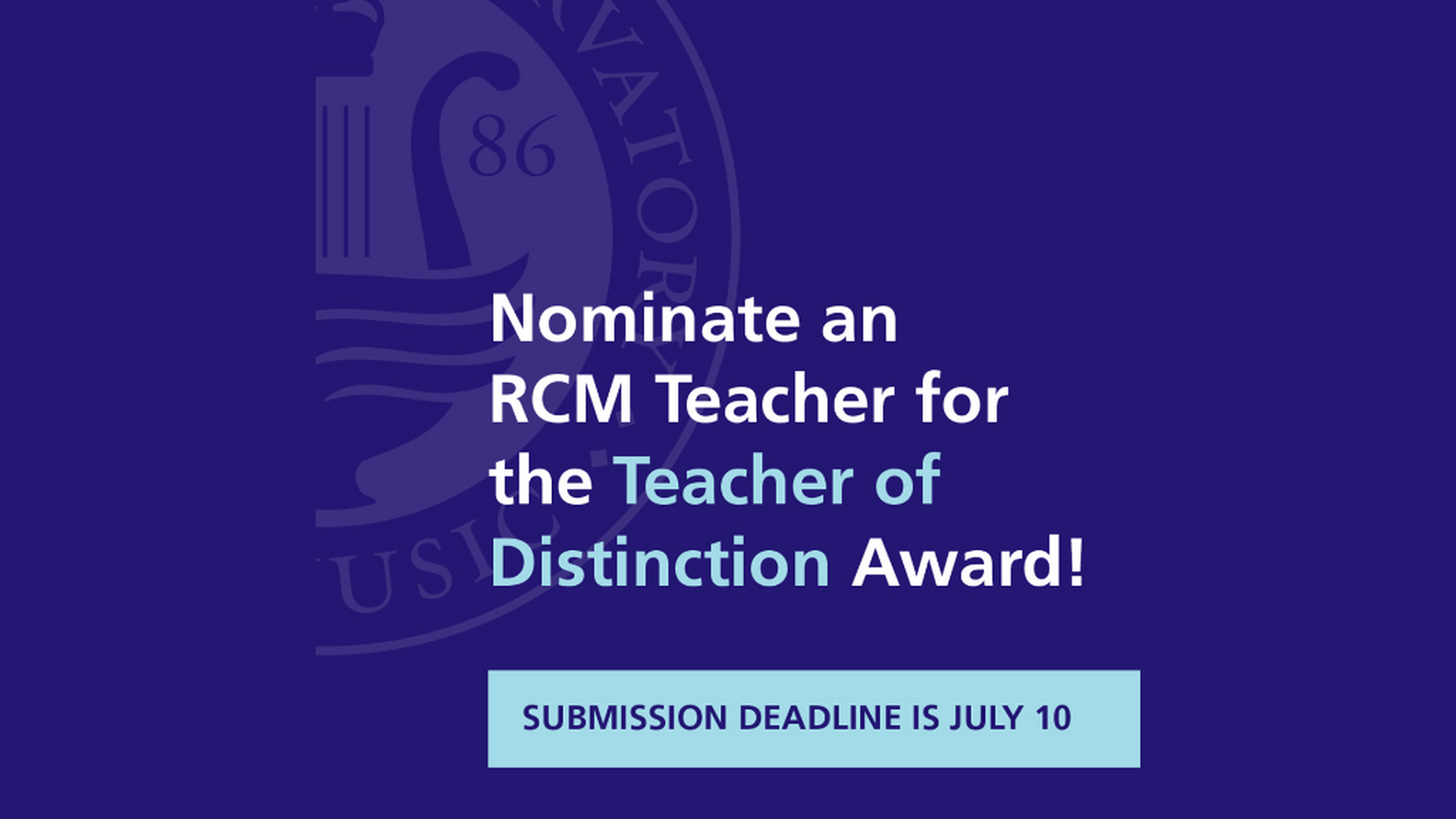 2026 RCM Teacher of Distinction Award Nomination