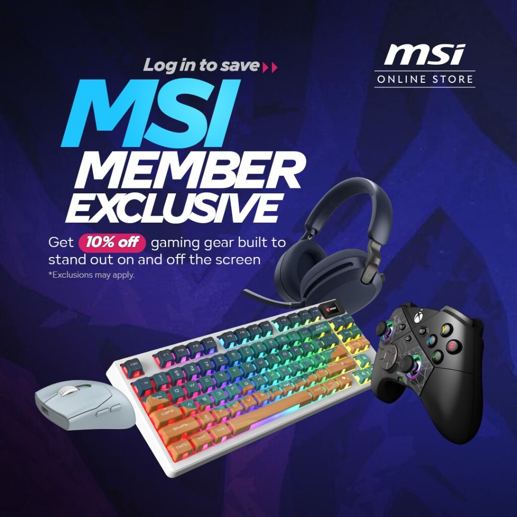 MSI US Store 10% OFF Gaming Gear!