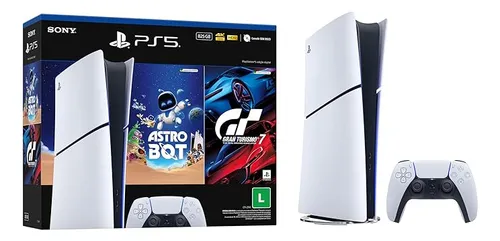 Console Playstation&reg;5 Slim Digital - Pacote Astro Bot E Gran Turismo 7 - Branco