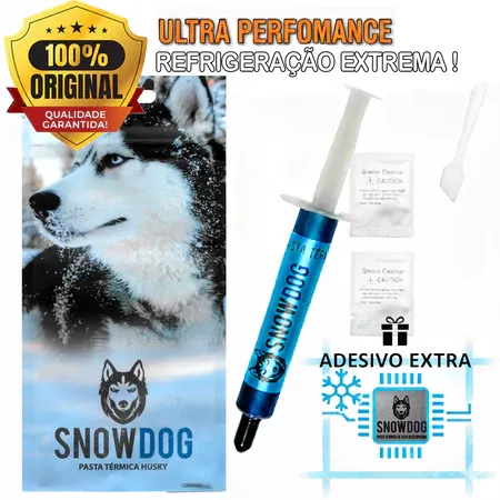 Pasta T&eacute;rmica Snowdog Husky 1g / 3g + Adesivo Para Processador, LED, Placas, XBOX, Playstation
