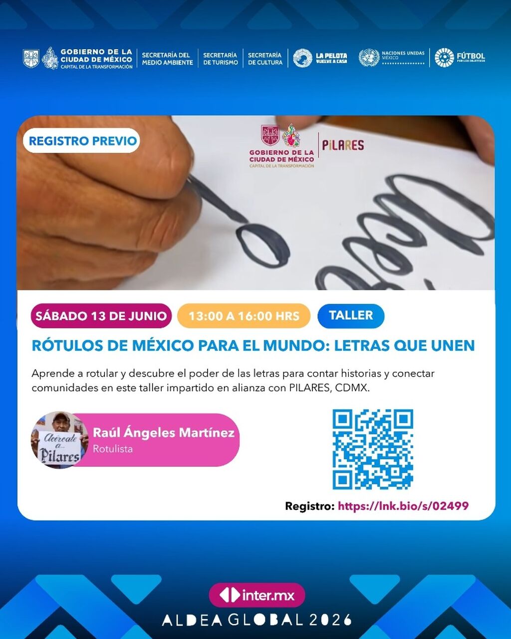 Registro taller de r&oacute;tulos Aldea Global