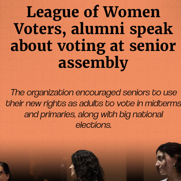 League of Women Voters, alumni speak about voting at senior assembly