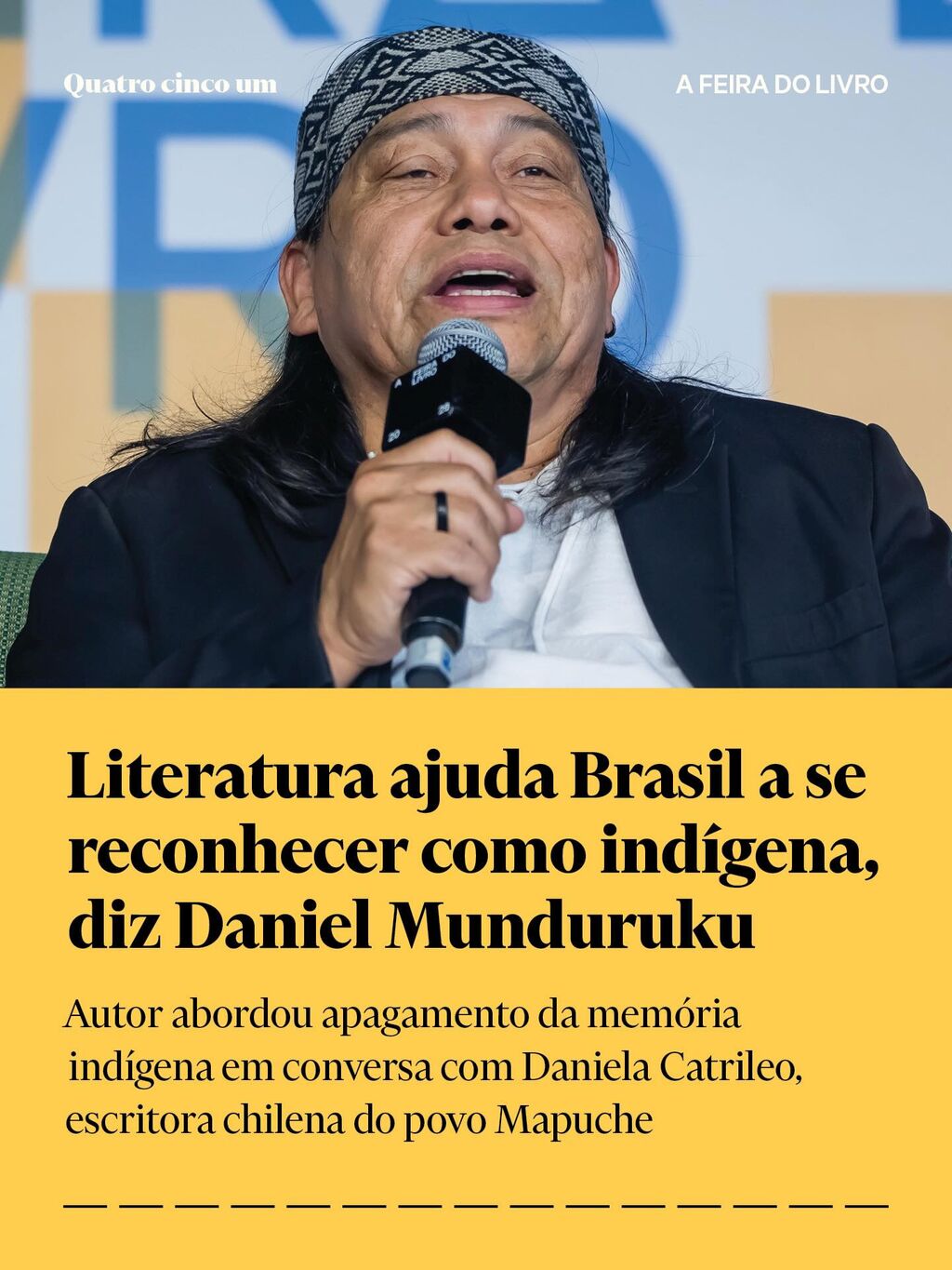 Literatura ajuda Brasil a se reconhecer como ind&iacute;gena, diz Daniel Munduruku