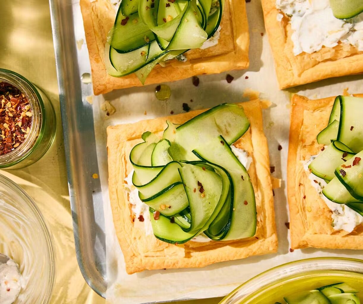 🥧Creamy courgette tartlets