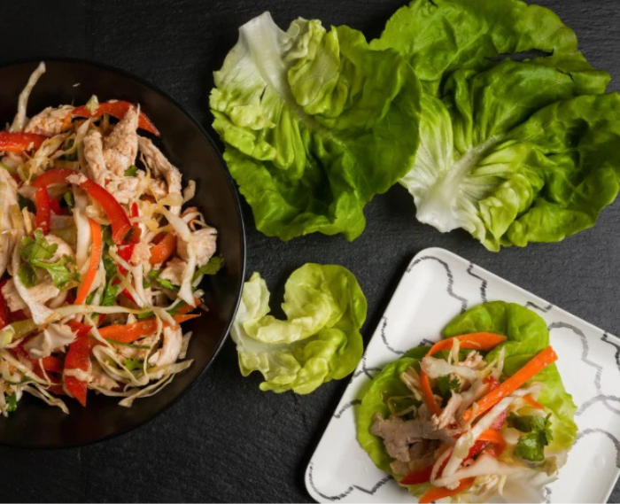 Shredded Chicken and Vegetable Salad with Soy Sesame Dressing