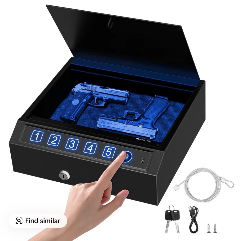 biometric handgun safe, with fast fingerprint access, 3 unlock modes For only $44.99!! Code :CTSAFEPRO