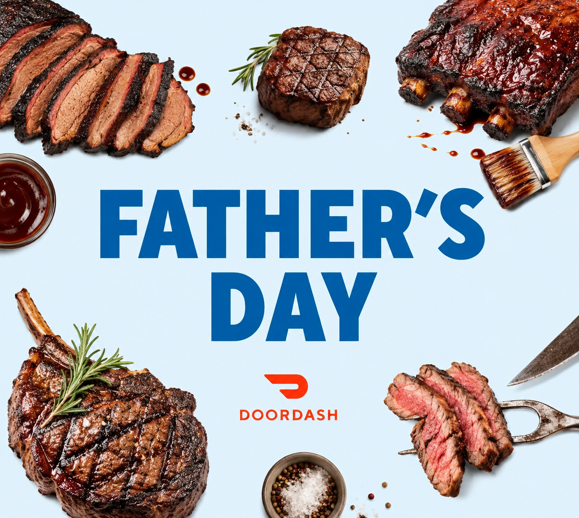 Dad's Got the Night Off: DoorDash Spotlights Local BBQ Favorites and Steakhouses for Father&rsquo;s Day