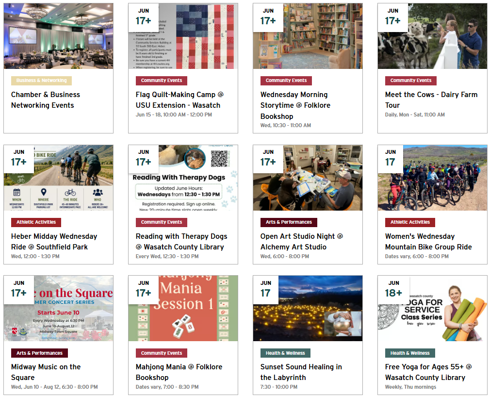 Upcoming Events in Heber Valley, Utah