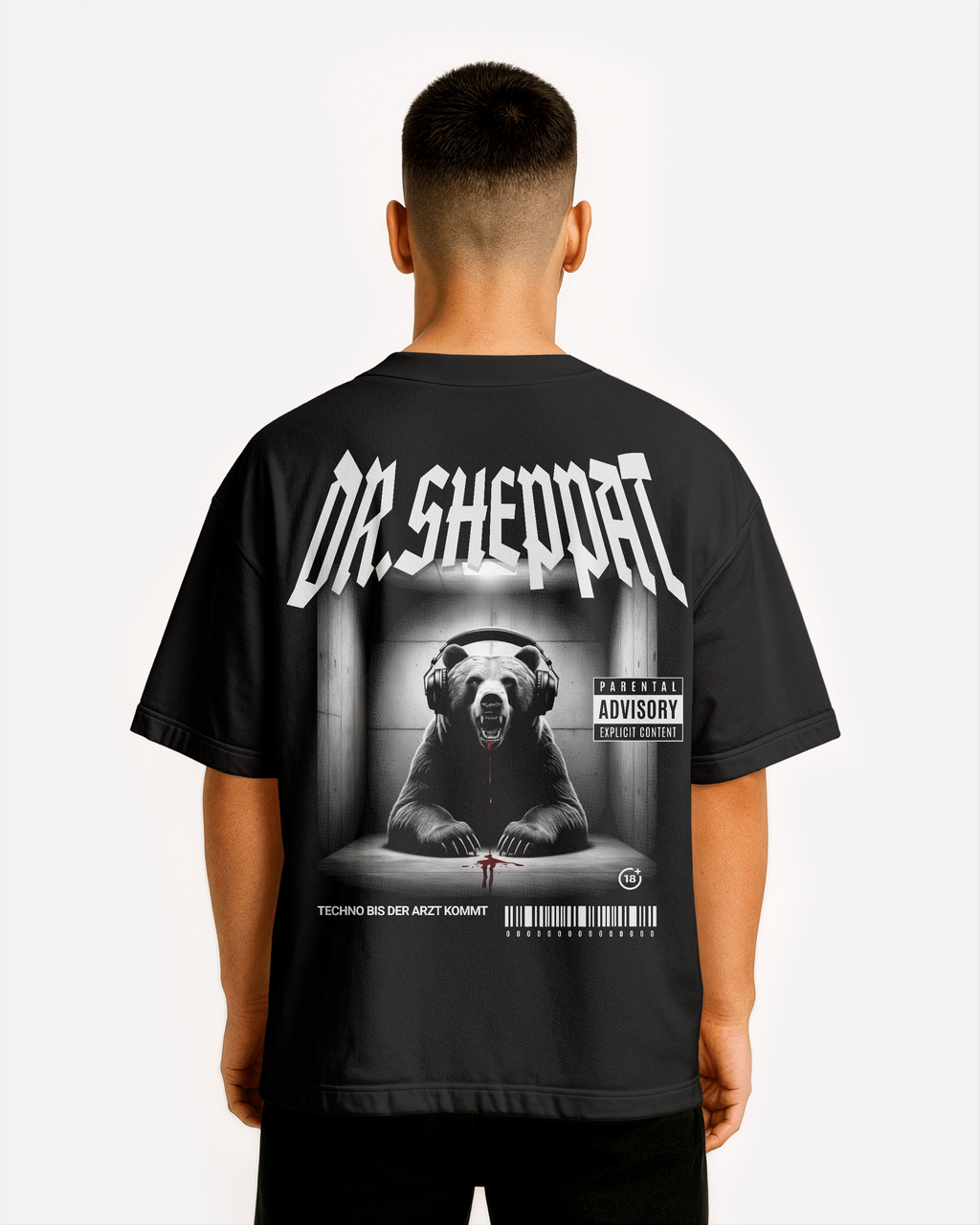 DR. SHEPPAT &times; 0BPM &ndash; Techno bis der Arzt kommt Oversize Tee