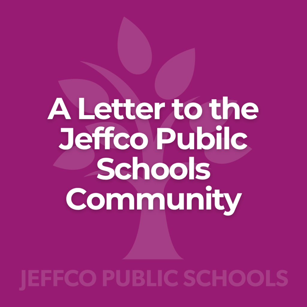 Letter to the Jeffco Public Schools Community