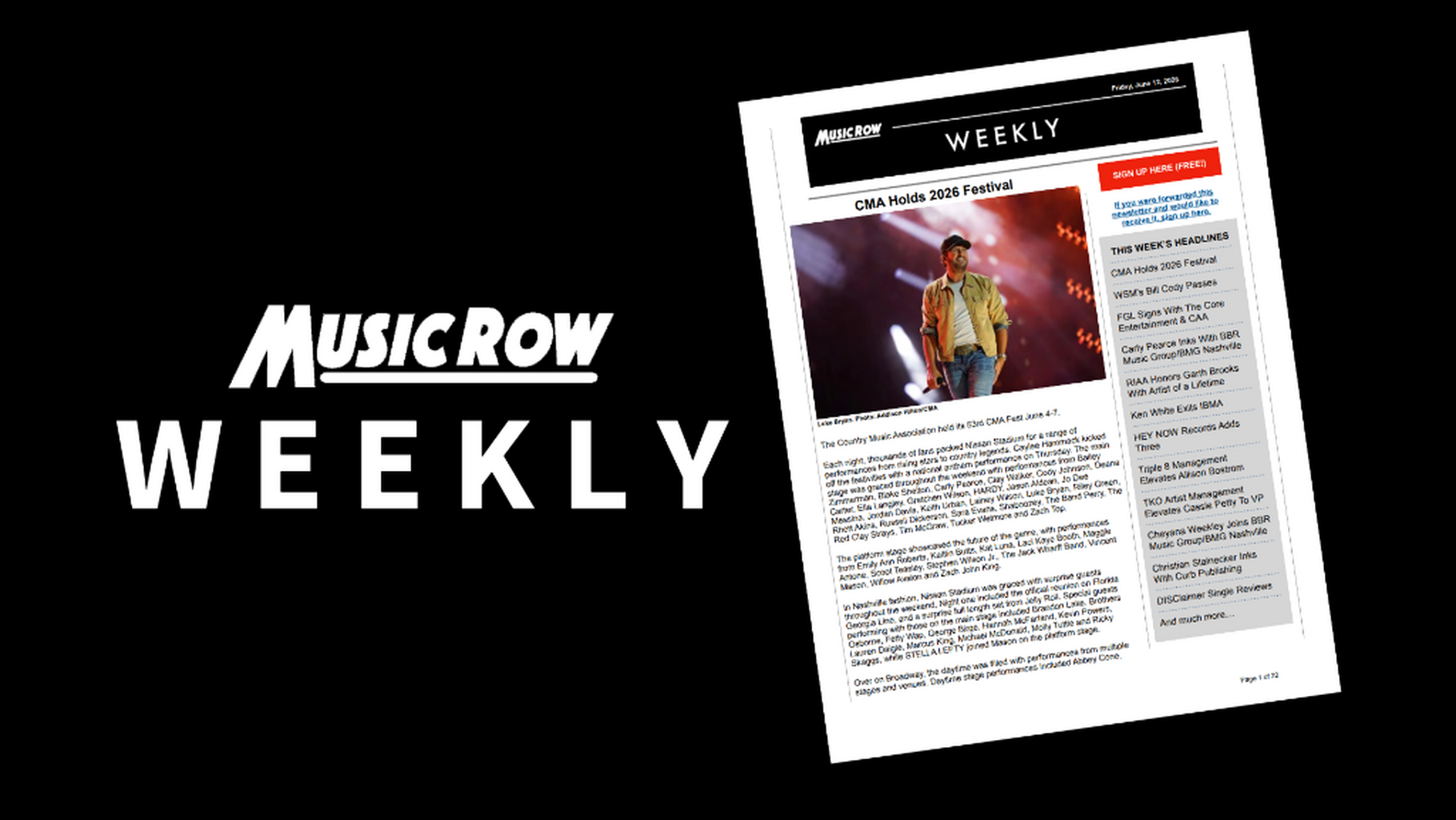 MusicRow Weekly (News, Charts, More&hellip;)