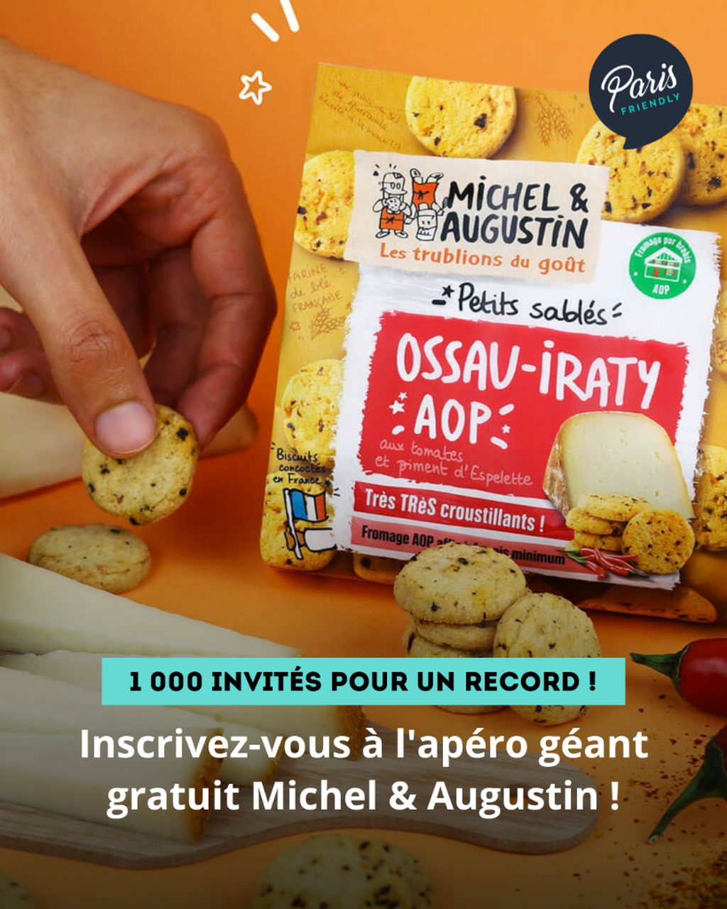 Inscrivez-vous &agrave; l'ap&eacute;ro g&eacute;ant gratuit Michel & Augustin !