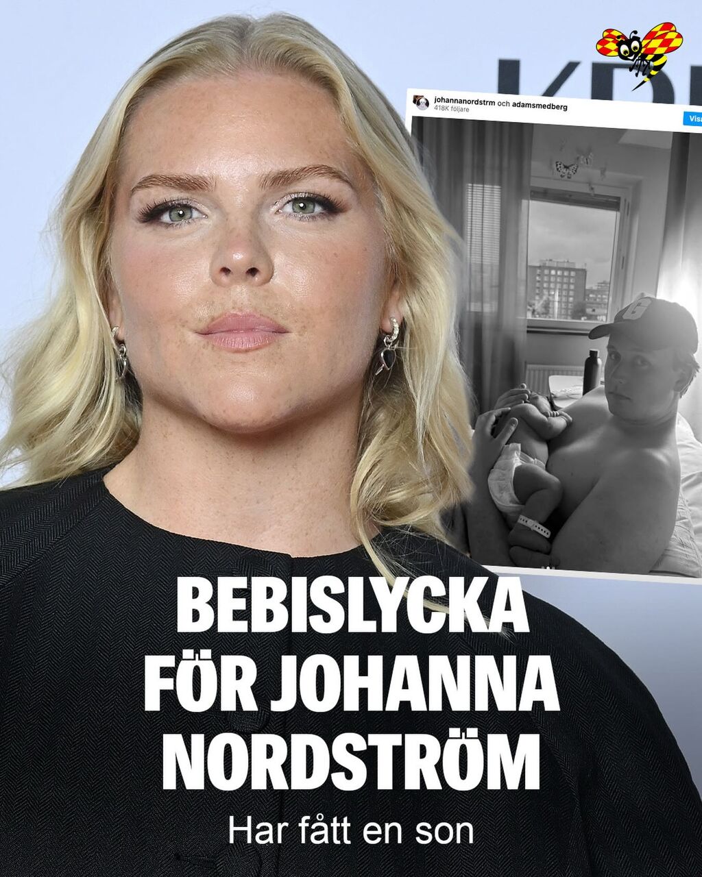 Johanna Nordstr&ouml;m har blivit mamma