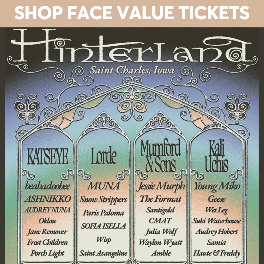Hinterland tickets for face value!