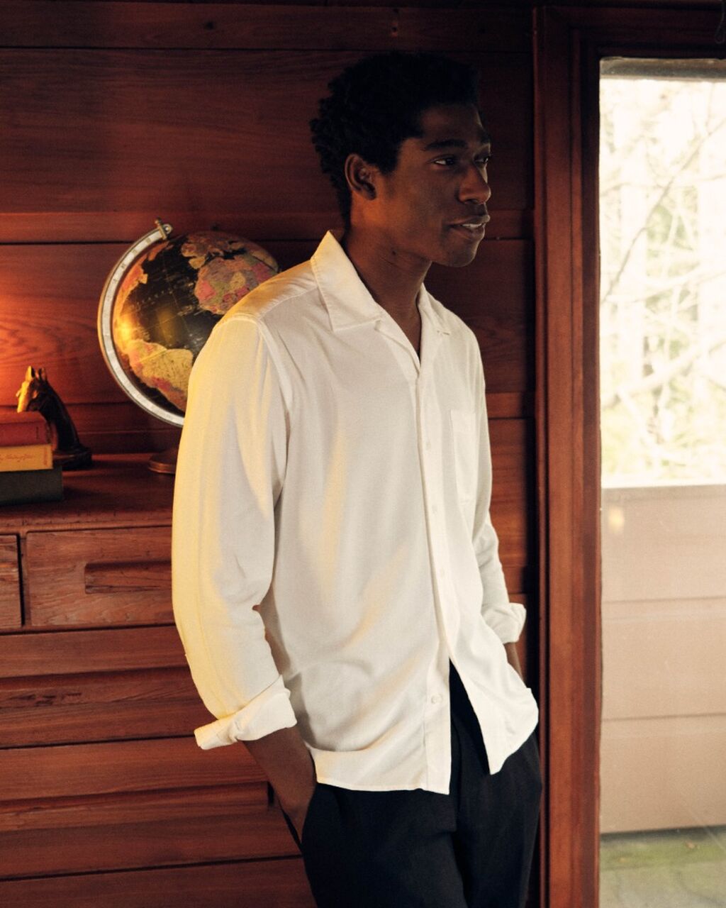 Draped Long Sleeve Shirt
