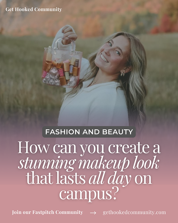 How can you create a stunning makeup look that lasts all day on campus?
