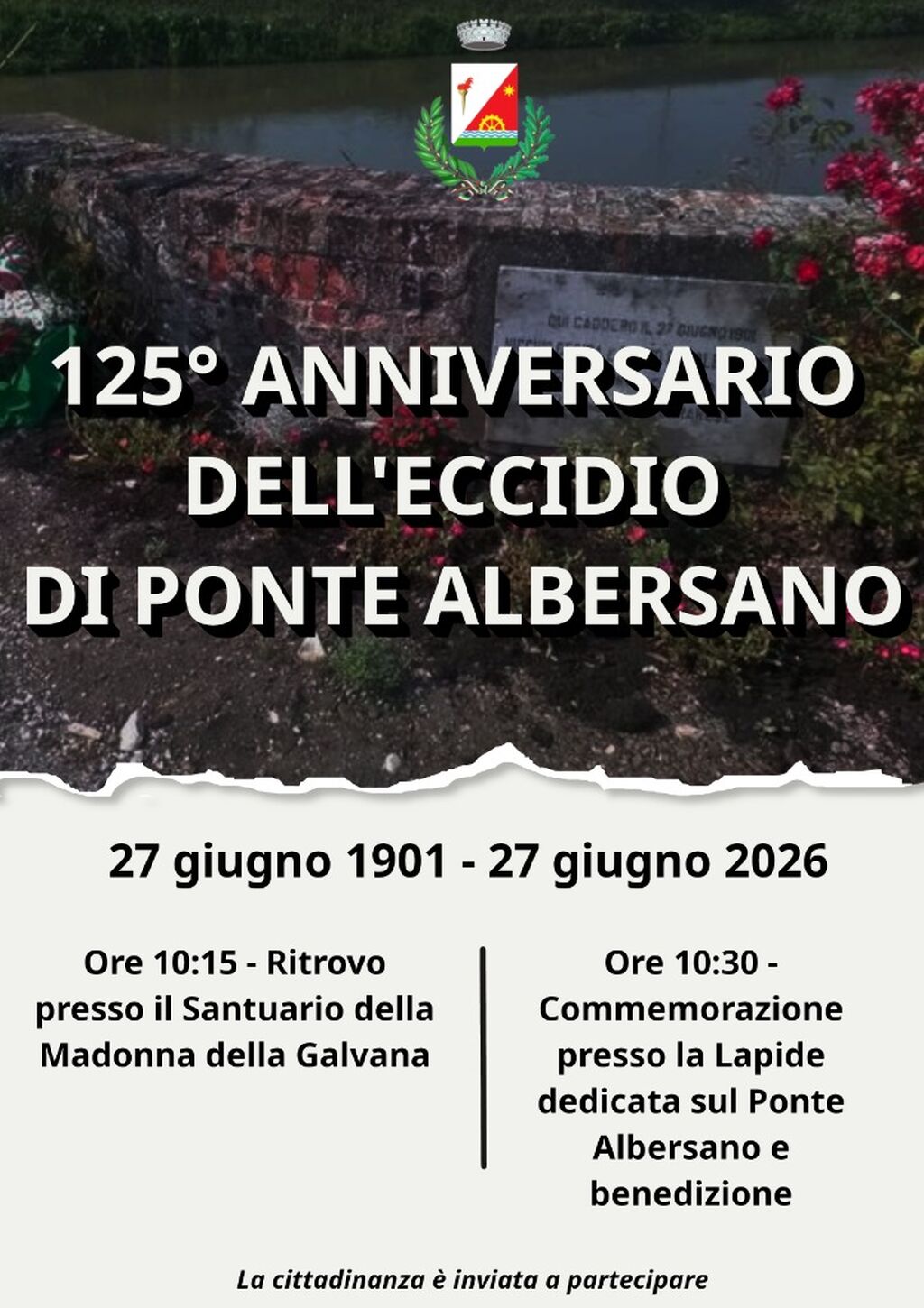 125&deg; Anniversario dell&rsquo;Eccidio di Ponte Albersano