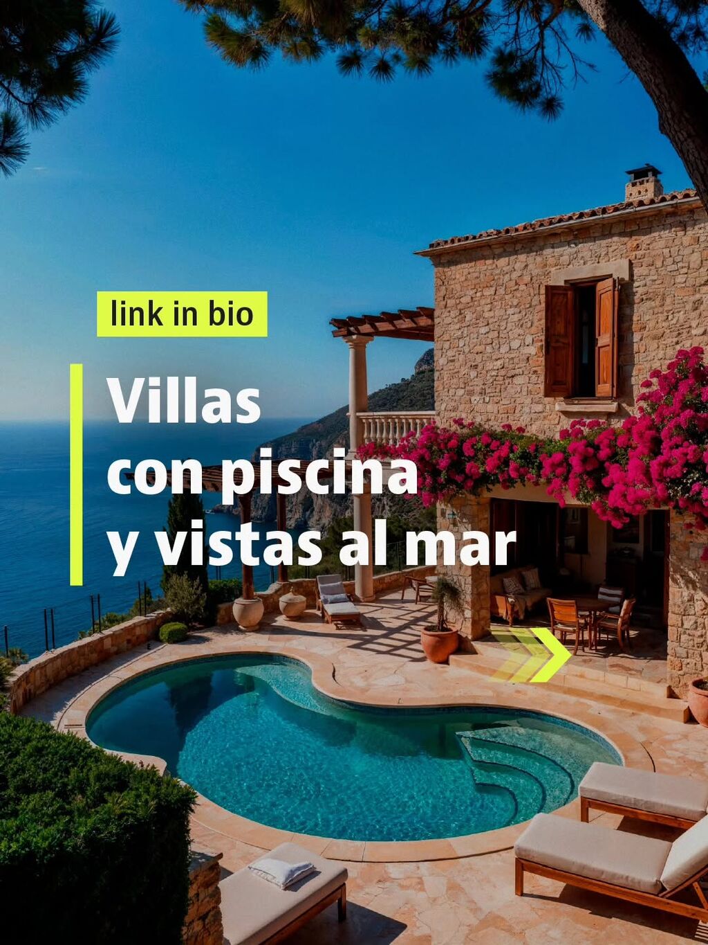 Villas piscina y vistas al mar