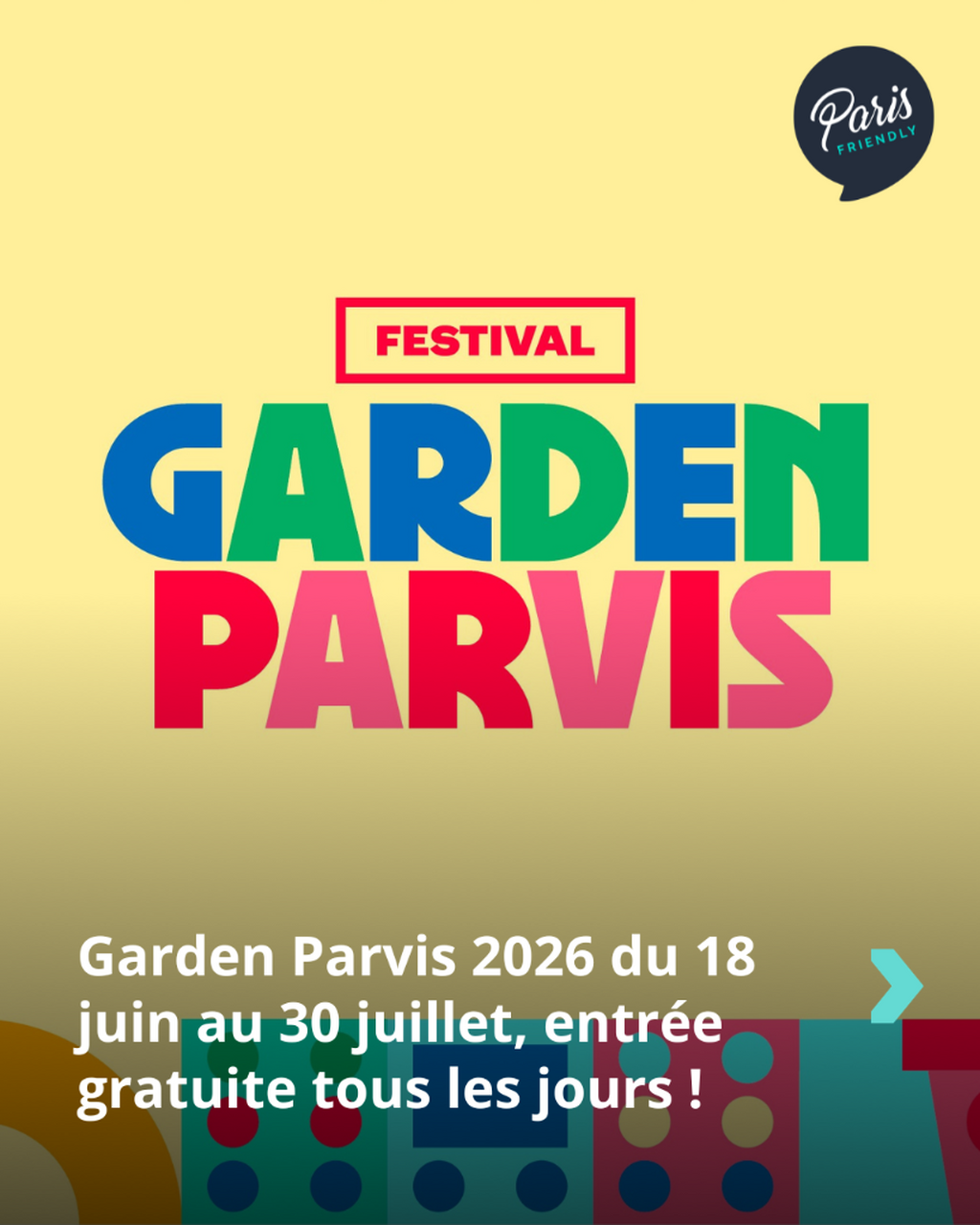Garden Parvis programme 6 semaines d'animations gratuites