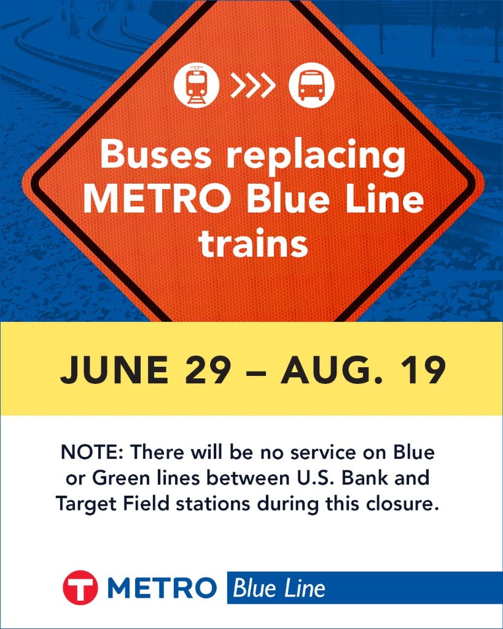 Metro Transit: Buses replace blue line