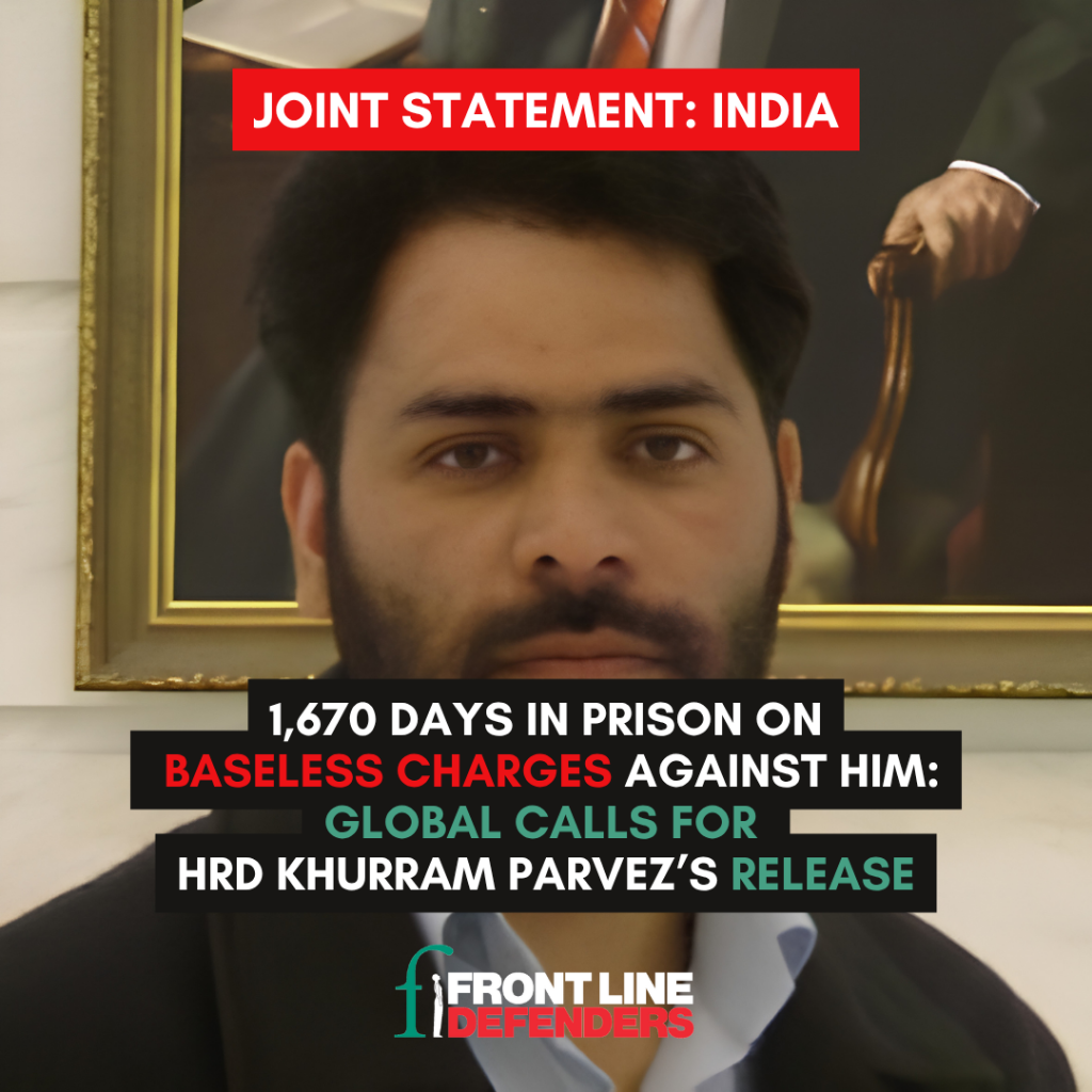 Joint statement: A public call to end Khurram Parvez&rsquo; arbitrary detention