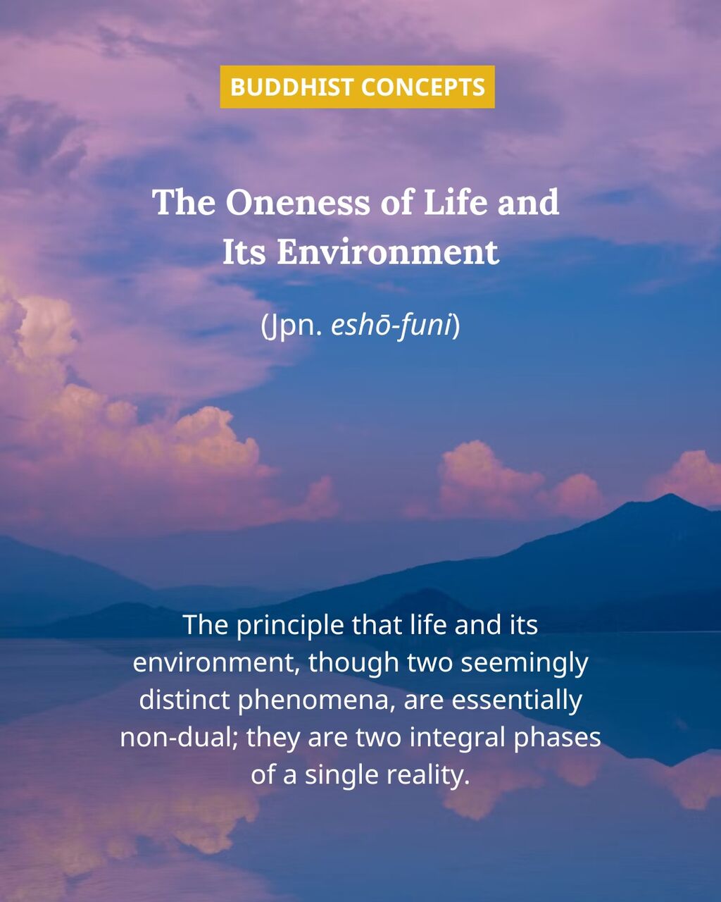 The Oneness of Life and Its Environment