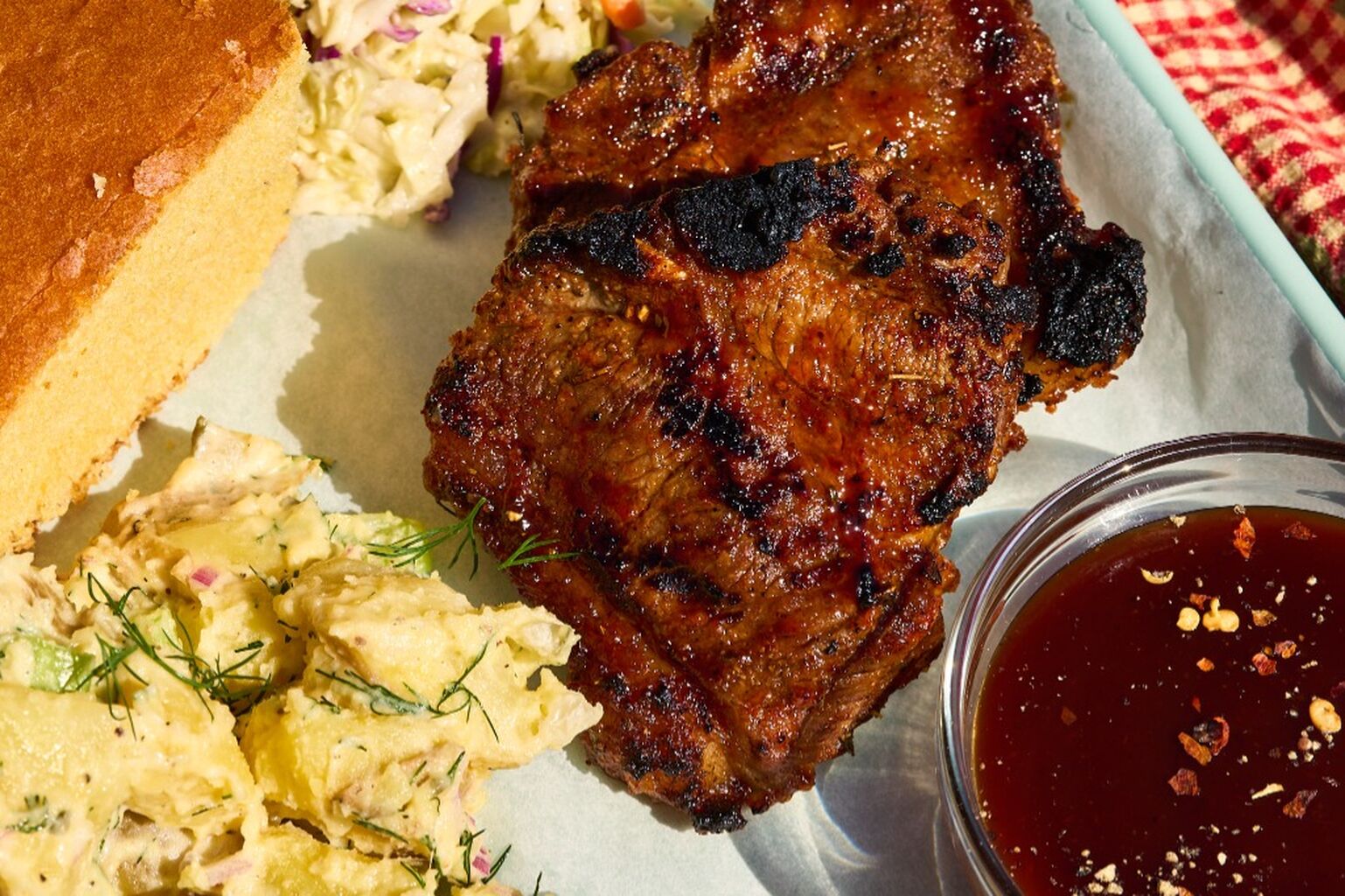 BBQ American Lamb Loin Chops with Potato Salad