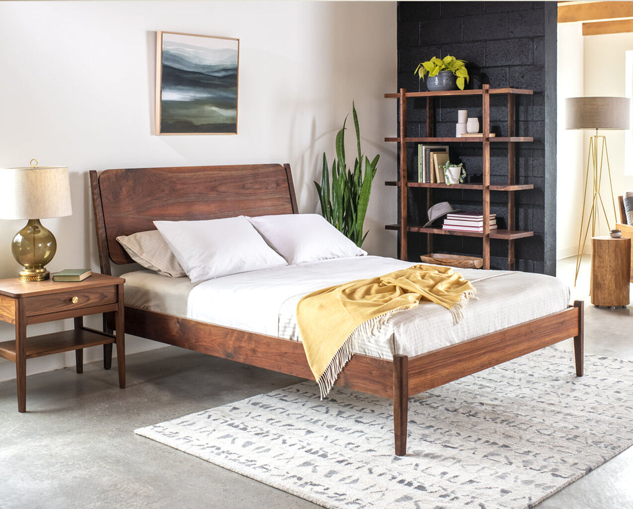 Mid Century Handcrafted Wooden Bed Frame | Whitman Bed