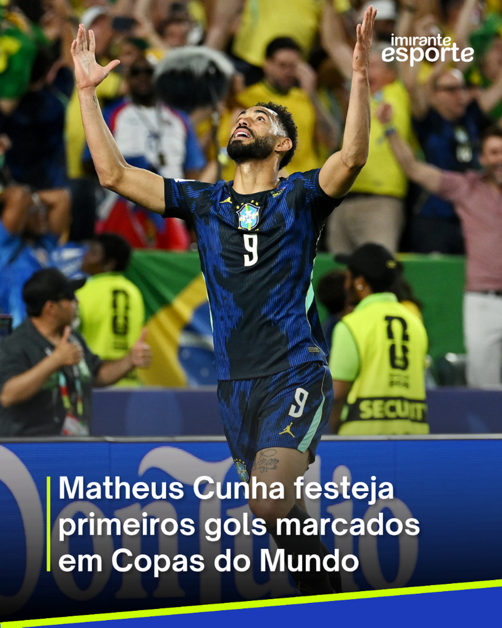 Matheus Cunha festeja primeiros gols marcados em Copas do Mundo