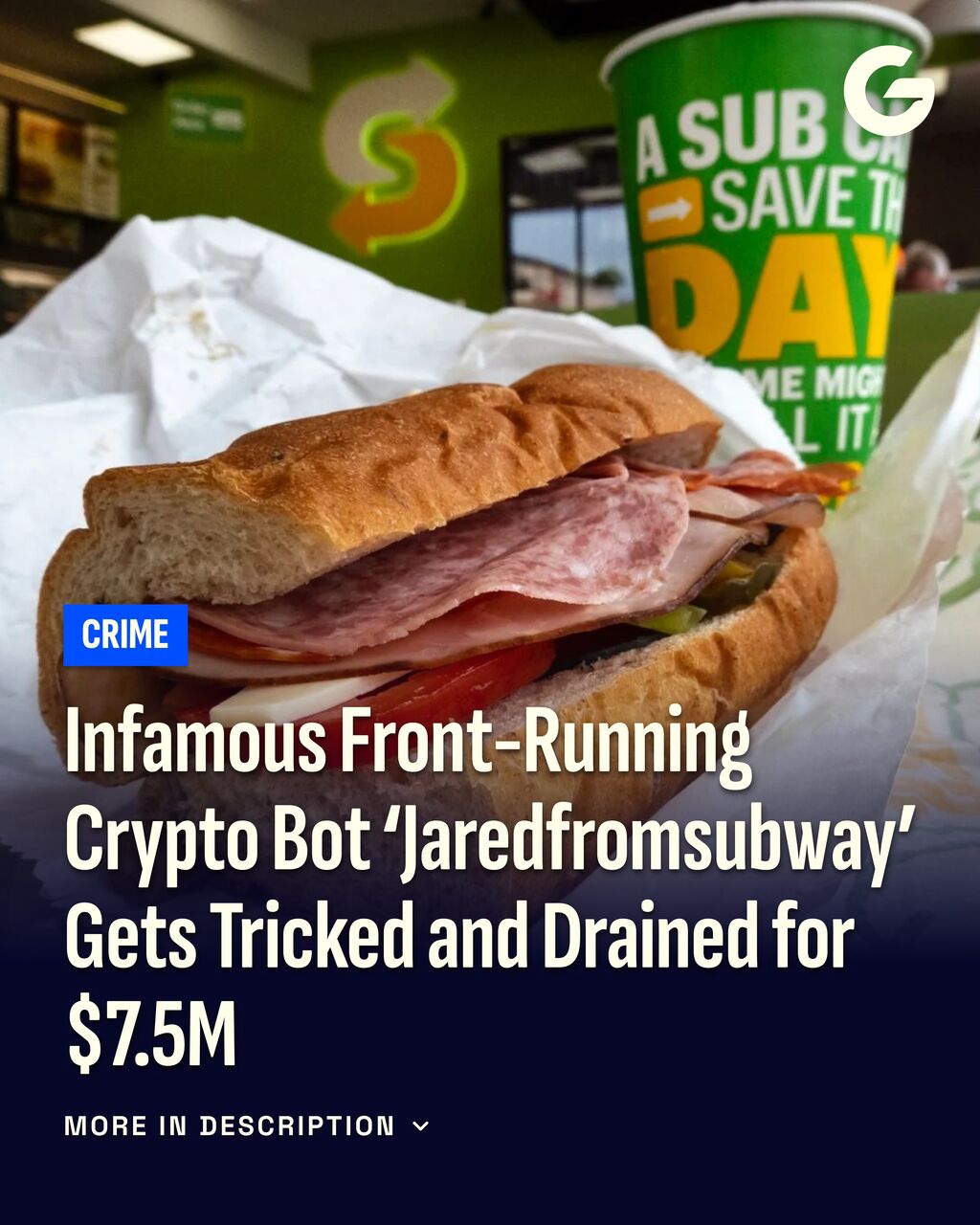Infamous Front-Running Crypto Bot &lsquo;Jaredfromsubway&rsquo; Gets Tricked and Drained for $7.5M