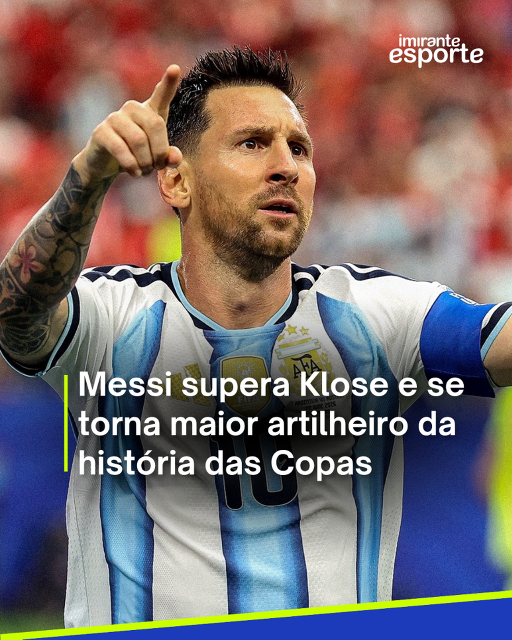 Messi supera Klose e se torna maior artilheiro da hist&oacute;ria das Copas