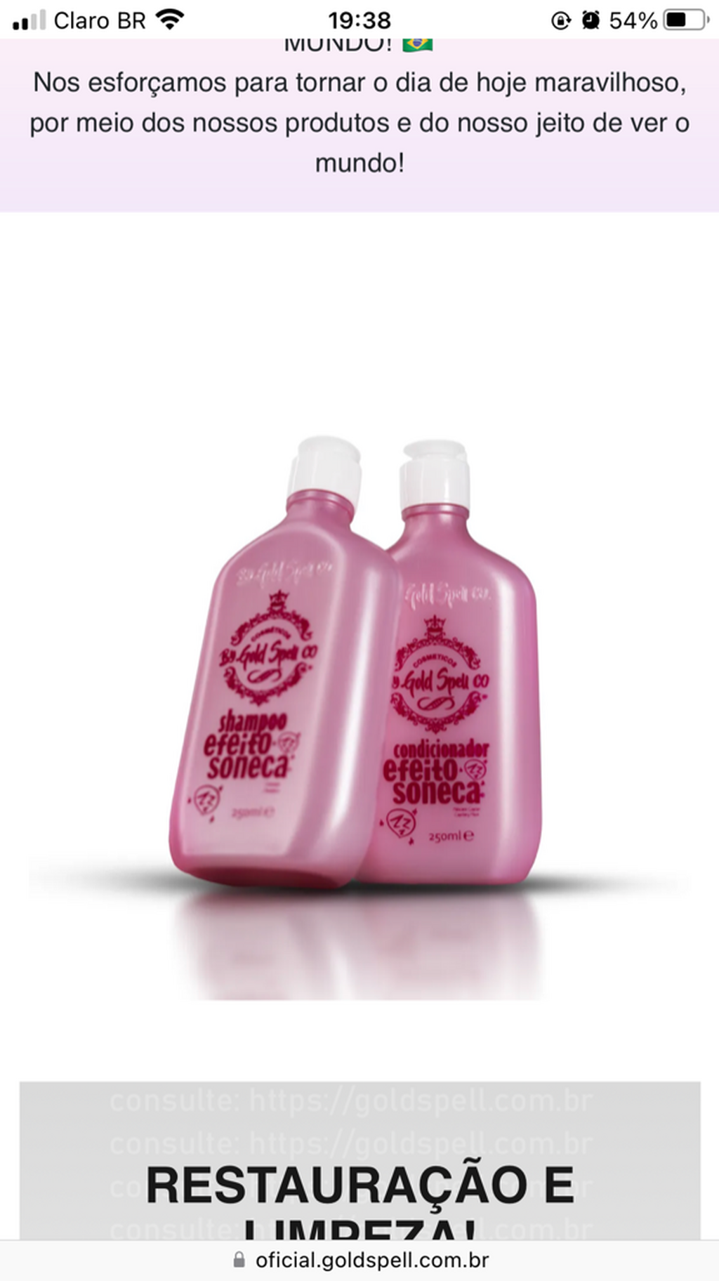 Shampoo e condicionador efeito soneca