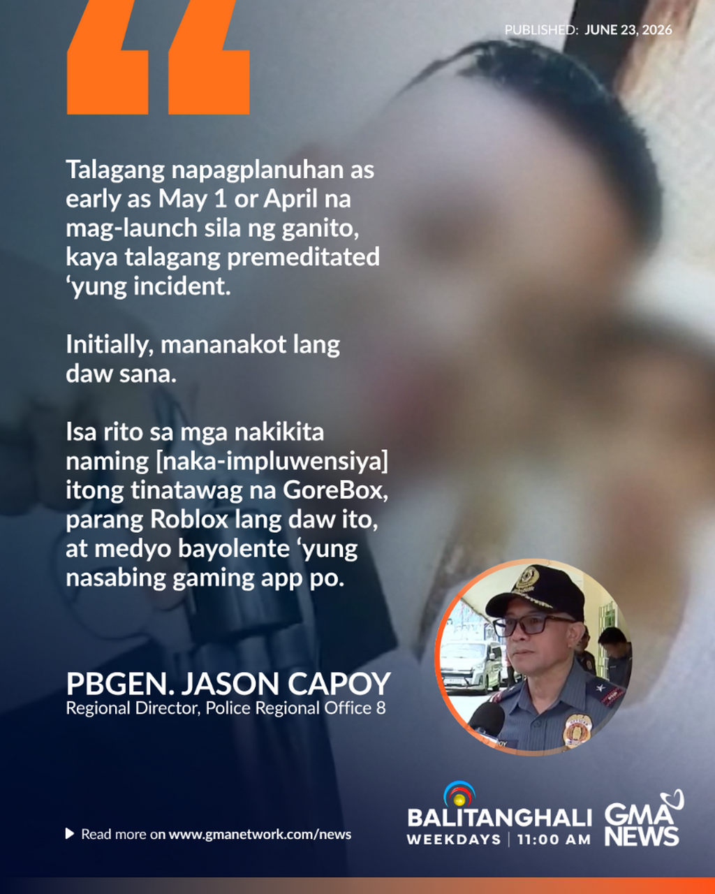 Panayam kay PBGen. Jason Capoy, Regional Dir. PRO 8 (June 23, 2026) | Balitanghali