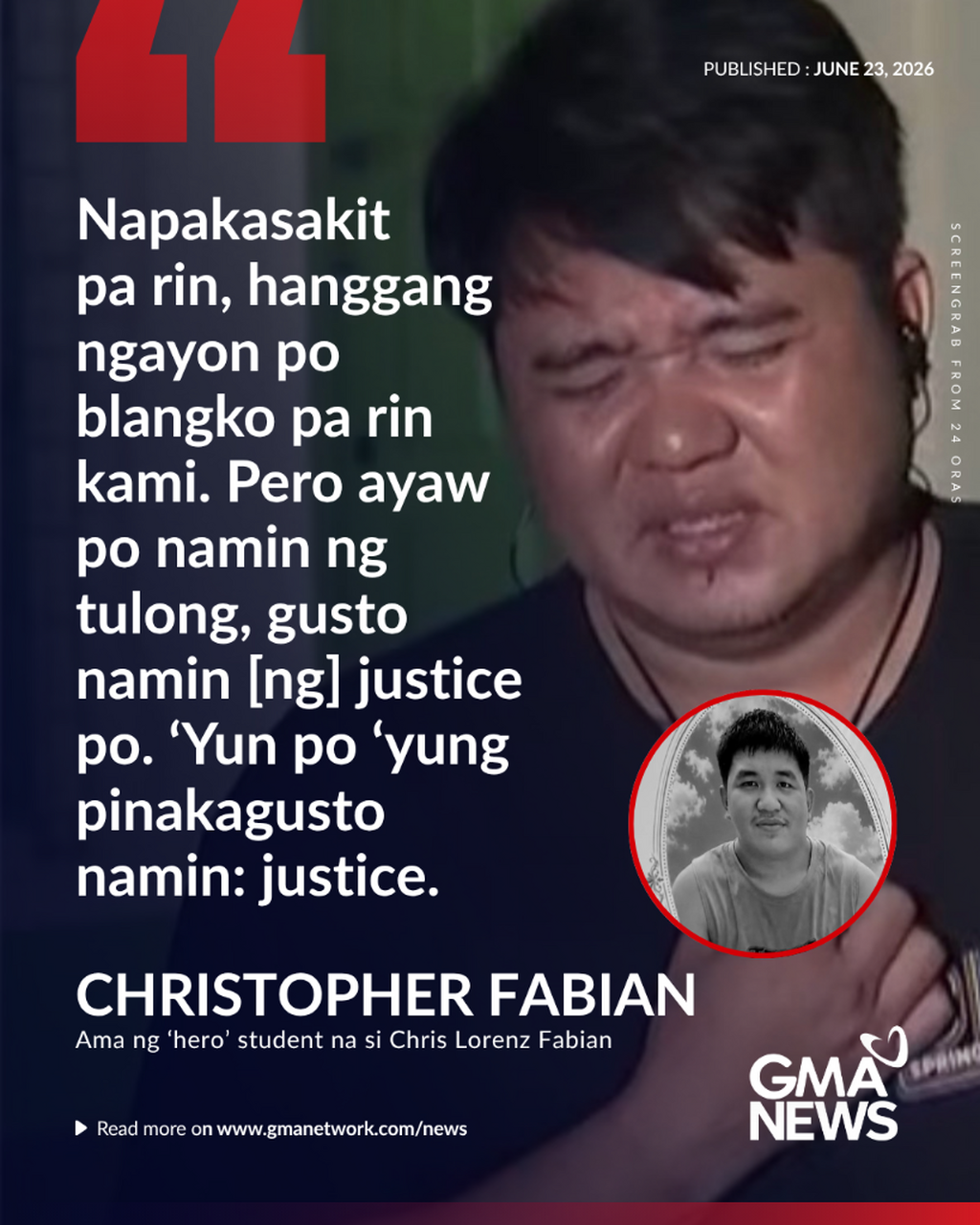 'We don't want help, we want justice,' says family of Tacloban shooting victim | GMA News Online