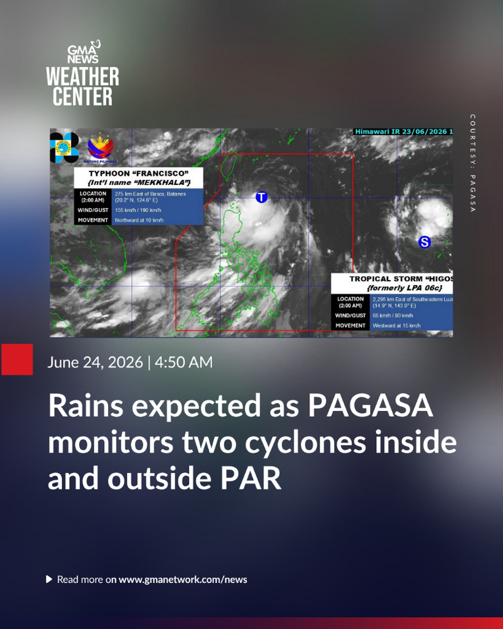 Rains expected as PAGASA monitors two cyclones inside and outside PAR