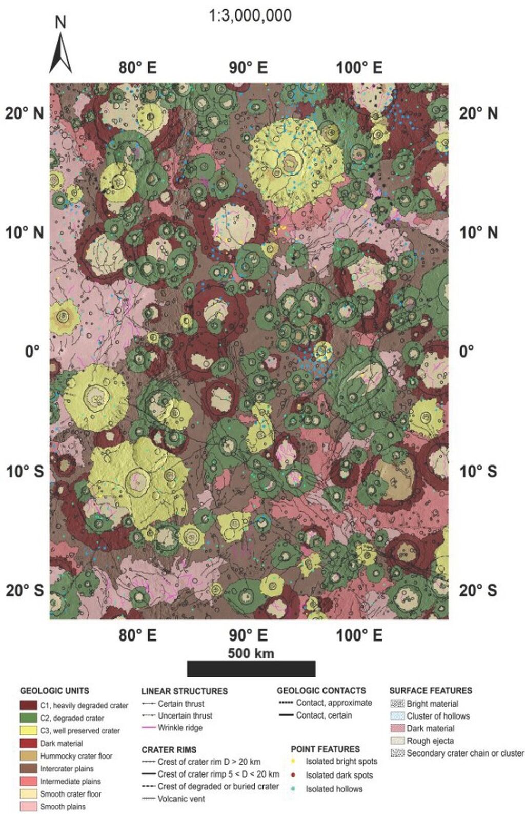 Mercurio: mappa geologica per la maglia Eminescu
