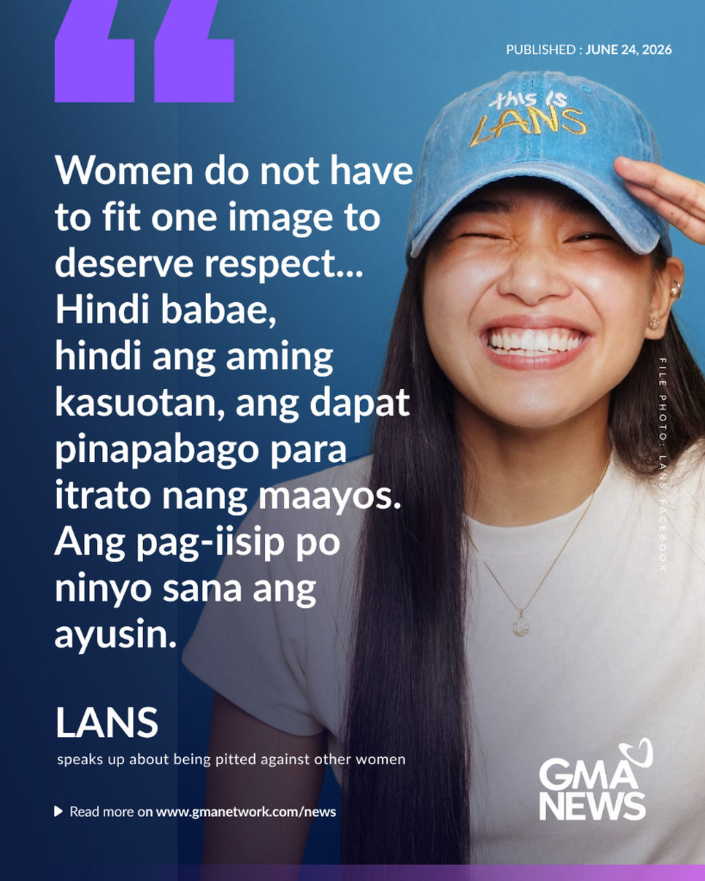 Content creator Lans speaks up about being pitted against other women