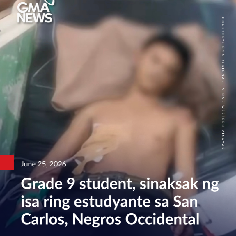 Grade 9 student, sinaksak ng isa ring estudyante sa San Carlos City, NegOcc