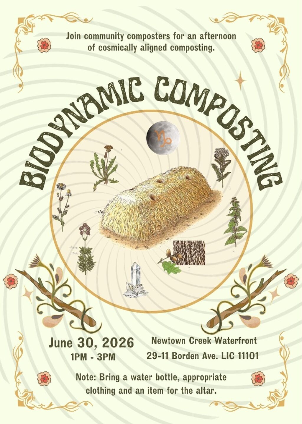 6/30, 1pm | Biodynamic Compost (Borden Ave. street-end, LIC)