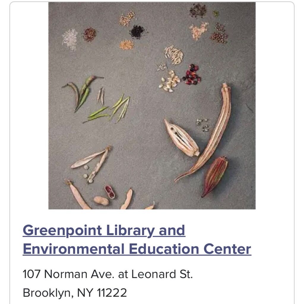 10/3, 10:30am | Seed Saving Wkshp (Greenpoint BK Library)