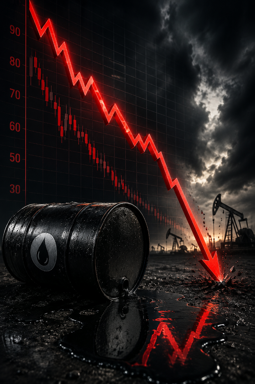 Crude oil prices crash 42% from April&rsquo;s $126 peak. More downside coming? 