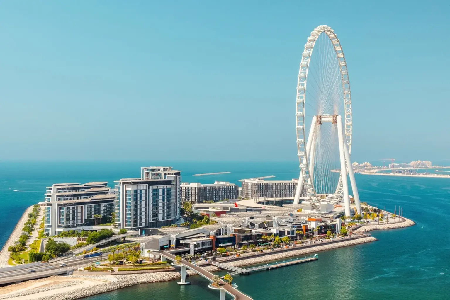 The World's Tallest Ferries Wheel, reaching 250 metres above bluewaters Island at Ain Dubai