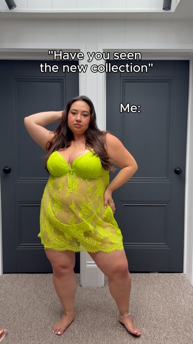 Ann Summers Availing All Over Lace Chemise Lingerie - Lime