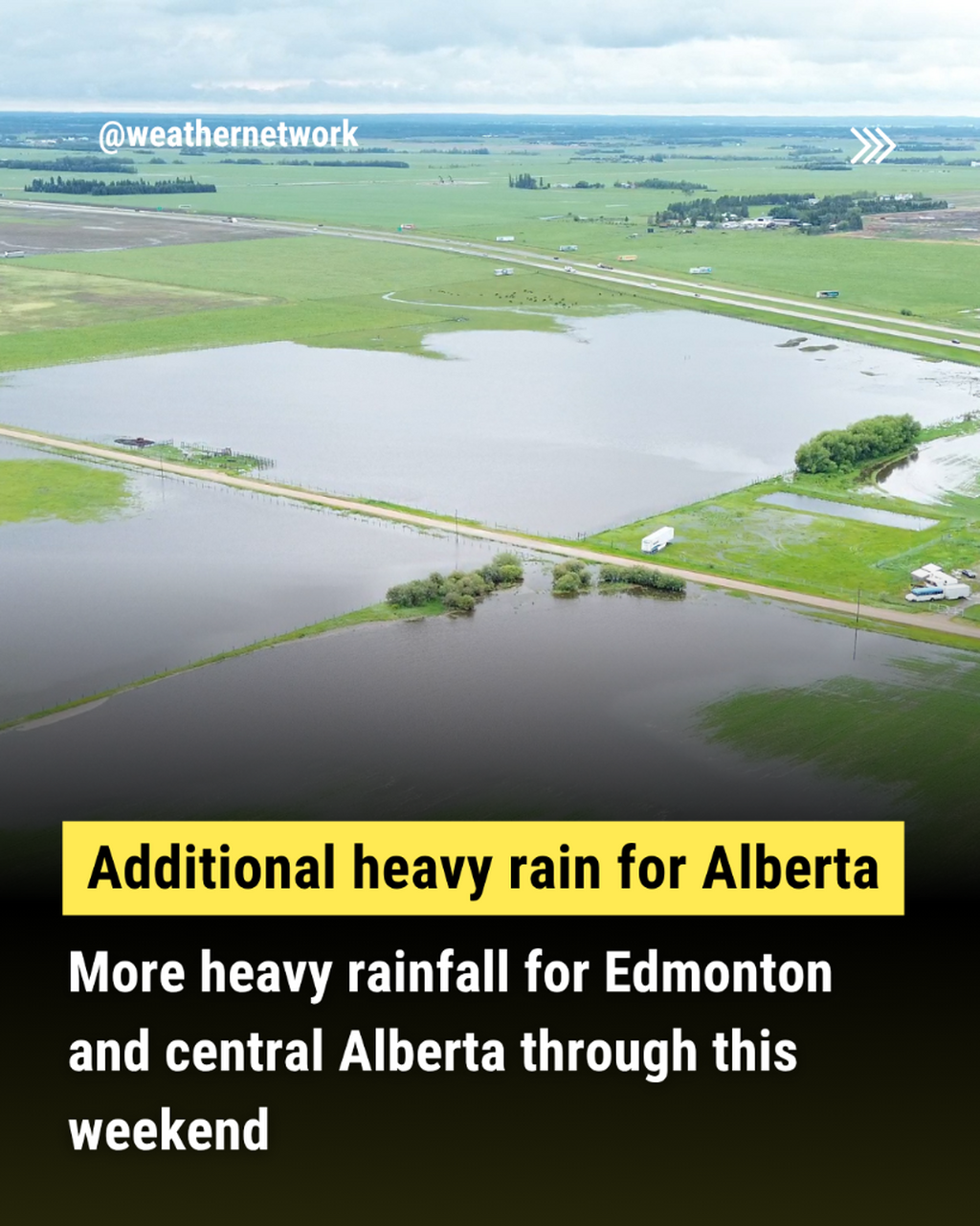 50-80 mm: Additional heavy rain and heightened flood risk in Alberta